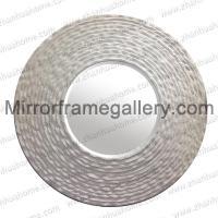 PU Frame White Round Mirror Decor